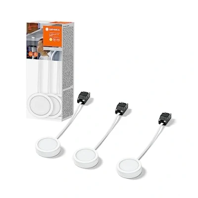 Afbeelding van Ledvance onderkastspot set van 3 led 3w 250lm 3000k cri80 ip20 beh wit aluminium 19mm 4058075791565