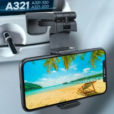 Afbeelding van Wicked Chili 1x Mobiele Telefoonhouder voor Vliegtuig, Trein, Boot &amp; Werk, Universele Telefoonstandaard Opvouwbaar 360 Scharnier Tafelklem, Keuken, Bureau, Video, Homeoffice Houder (Gepatenteerd)