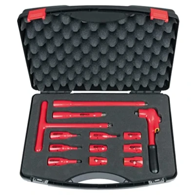 Afbeelding van KS Tools, Dopsleutel + dopmoer, 3/8 inch doppenset met geïsoleerd gereedschap, 13 stuks.