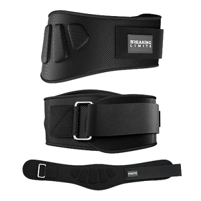 Afbeelding van Breaking Limits Lifting Belt Powerliftriem/Gewichthefriem Fitness Riem Weightlifting &amp; Deadlift Maat (S) Zwart