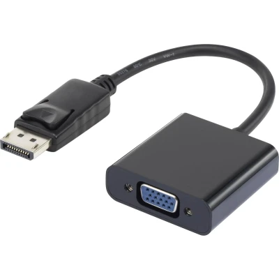 Afbeelding van Renkforce RF 4212174 DisplayPort / VGA Adapter [1x stekker 1x bus] Zwart Vergulde steekcontacten 12.00 cm