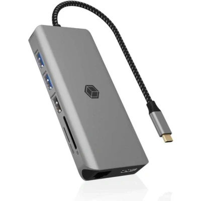 Afbeelding van ICY BOX IB DK4061 CPD Bedraad USB 3.2 Gen 1 (3.1 1) Type C Grijs