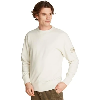 Afbeelding van Calvin Klein Jeans Badge CREW NECK Sweater, Heren, Maat: 3XL, Ivory