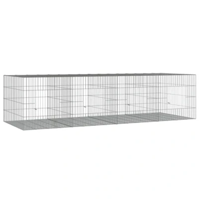 Afbeelding van vidaXL Konijnenkooi met 4 panelen 217x79x54 cm gegalvaniseerd ijzer