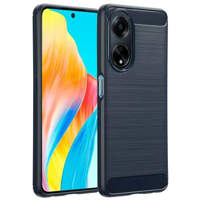 Afbeelding van Oppo A98 Hoesje Siliconen en TPU (zacht) imoshion Softcase/Backcover Donkerblauw Telefoonhoesje