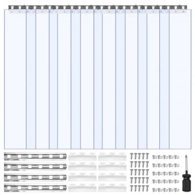 Afbeelding van VEVOR 8x strokengordijnlamellen PVC transparant 122x244cm