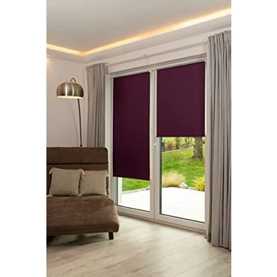 Afbeelding van K home Klemmfix rolgordijn verduistering, braam, 100 x 150 cm (B L), 542200 7