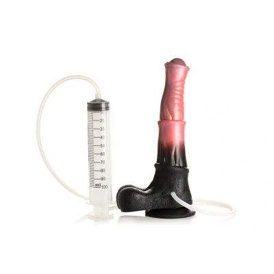 Afbeelding van XR Brands Centaur Explosie Spuitende Siliconen Dildo Zwart/Rood