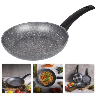 Afbeelding van Cheqo® Koekenpan Ø20cm 4,2cm Geen Lood Cadmium Gas, Inductie, Elektrisch, Keramisch, Halogeen Grijs Made in Italy