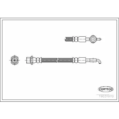 Afbeelding van CORTECO 19031970 Remslang Vooras 199mm TOYOTA: Previa / Estima I (XR10, XR20) 2.4, 2.4 4WD 1990 2000