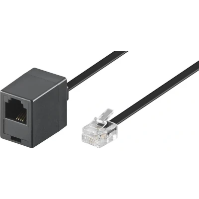 Afbeelding van RJ11 telefoon verlengkabel / zwart 10 meter