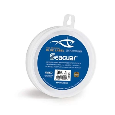Afbeelding van Seaguar Unisex 50FC25 Blue Label zoutwater fluorkoolstofkoord, 0,66 cm diameter, 22,7 kg getest, transparant, kleurloos, m
