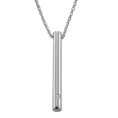 Afbeelding van Traveller Ashanger met Ketting Assierraad Zilverkleurig Edelstaal Zirkonia Koker Verstelbare 45 + 5 cm 181139