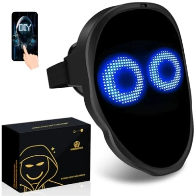 Afbeelding van Megoo led masker met bluetooth programmeerbaar,led voor kostuum cosplay party maskerade,Coolste light up