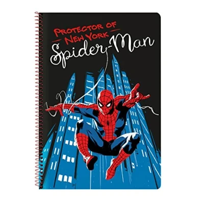Afbeelding van Notitieboekje Spiderman Hero Zwart A4 80 Lakens