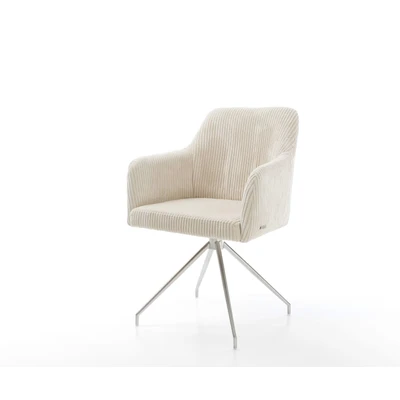 Afbeelding van Draaistoel Greg Flex kruisframe conisch roestvrij staal cord beige 180