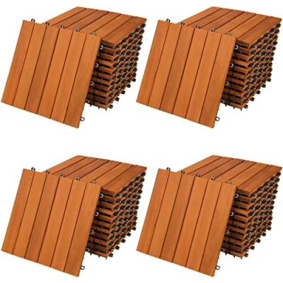 Afbeelding van 44x Houtegel 4m² 30x30cm Acacia FSC®Gecertificeerd Kliksysteem