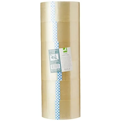 Afbeelding van Q Connect Polypropyleen Verpakkende Tape met geringe geluidssterkte 50mmx66m Clear (Pack van 6)