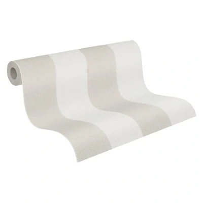 Afbeelding van A.S. Création Vliesbehang Gestreept Behang in Bruin, Beige en Crème voor diverse kamers Wandbehang 10,05 m x 0,53