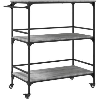 Afbeelding van vidaXL Keukentrolley 100,5x50x105 cm grijs sonoma eikenkleur