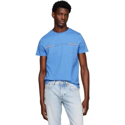 Afbeelding van Tommy Hilfiger Stripe TEE Tshirt print, Heren, Maat: XS, Blue spell