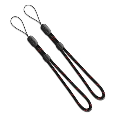 Afbeelding van Ringke Paracord Lanyard Strap Compatible met Camera, USB, Telefoon, Draagbare Spelconsole, Sleutels, Badges en ID&#039;s Black Ruby [2 pack]