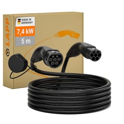 Afbeelding van Laadkabel type 2 LAPP 5 meter (7.4 kW, Zwart)
