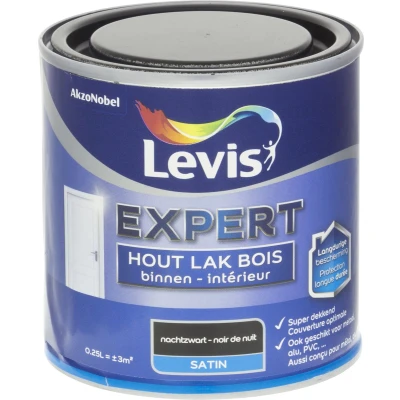 Afbeelding van Levis Expert Lak Binnen Satin Nachtzwart 0.25L