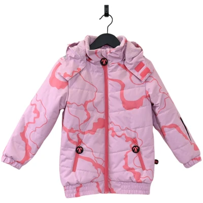 Afbeelding van Ducksday Winterjas voor Meisje Sherpa fleece waterdicht winddicht gewatteerd school Skijas Lila Roze maat 92/98
