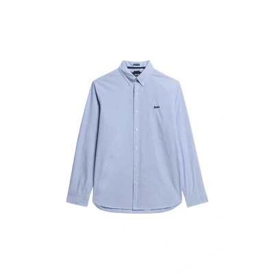 Afbeelding van Superdry Mannen Essentials Tailored Lite Overhemd Blauw Grootte: Xxl