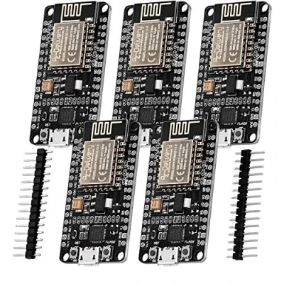 Afbeelding van AZDelivery 5 x NodeMCU V2 WiFi Amica ESP8266 ESP 12E Development Board met CP2102 Ongesoldeerde versie compatibel Arduino Inclusief E Book!