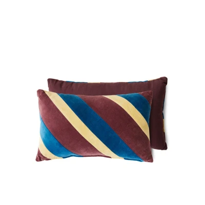 Afbeelding van HKliving Striped sierkussen 30 x 50 cm Aubergine