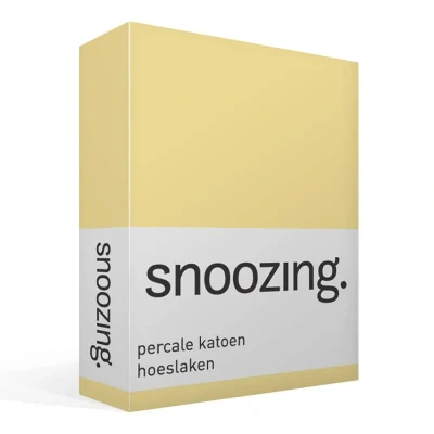 Afbeelding van Snoozing Hoeslaken Eenpersoons 90x220 cm Percale katoen Geel