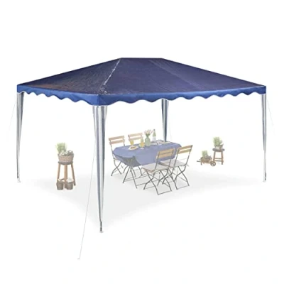Afbeelding van Relaxdays partytent zonder zijwanden feesttent 3x4 m tuintent waterdicht blauw