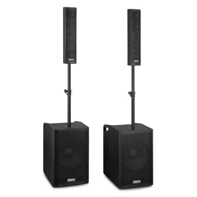Afbeelding van Vonyx VX1080BT Actieve speakerset 2.2 Systeem Bluetooth geluidsinstallatie met trolley 1250W