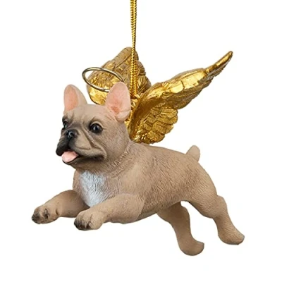 Afbeelding van Design Toscano JH170717 Kerst Ornament Eer Cabbot Franse Bulldog Ornamenten Vakantie Honden Engel