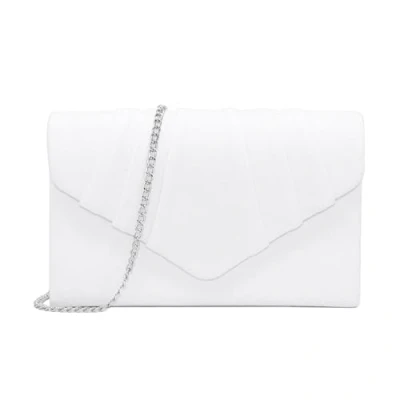 Afbeelding van dames elegante suède clutch envelop crossbody klassieke avondtasje kleine schoudertas, wit, eigentijds