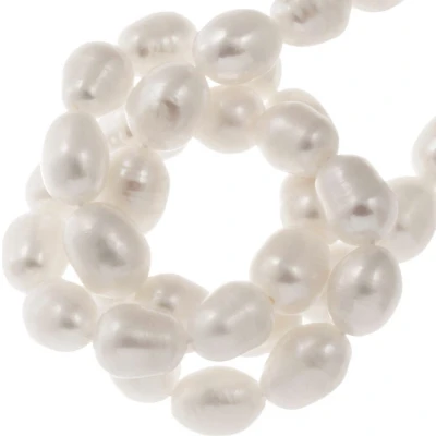 Afbeelding van Zoetwaterparels (8 9 x 5 mm) White (43 Stuks) Dreambeads