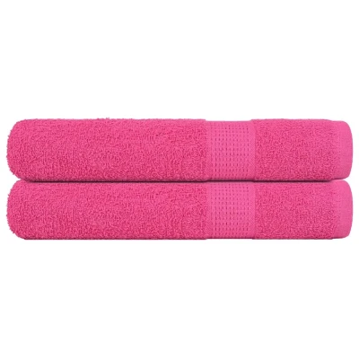 Afbeelding van vidaXL Saunahanddoeken 2 st 80x200 cm 360 g/mÂ² 100% katoen roze