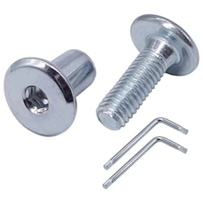Afbeelding van SKIR&#039;CO (10 stuks) Verzinkt Stalen Joint Connector Bouten M6 x 20 mm Met Moeren, Meubelverbindingsbout, Hex Inbussschroeven