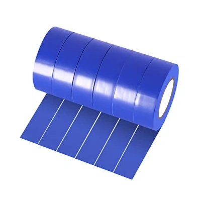 Afbeelding van Xrkuu 6 rollen blauwe elektrische tape, 18 mm x 10 m PVC isolatietape, waterdichte sterke zelfklevende tape voor draadprojecten, isolatie en reparatie gebroken draden