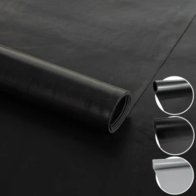 Afbeelding van ANRO Rubberen mat bescherm per meter vloermat glad aan beide zijden rubberloper 100 cm breed 1 mm dik zwart 60 x
