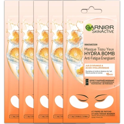 Afbeelding van 20x Garnier SkinActive Tissue Oogmasker Hydra Bomb Orange