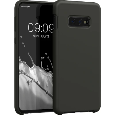 Afbeelding van kwmobile telefoonhoesje geschikt voor Samsung Galaxy S10e Hoesje met siliconen coating Smartphone case in donkergrijs