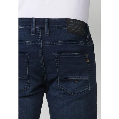 Afbeelding van Koroshi Regular Bermuda WITH FIVE Pockets Jeansshort, Heren, Maat: 38, Azul osc dark blue