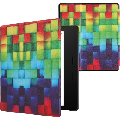 Afbeelding van kwmobile e reader hoesje compatibel met Amazon Kindle Oasis 10. Generation Magneetsluiting Ereader case Regenboog Kusbussen in meerkleurig/groen/blauw