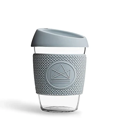 Afbeelding van Glazen Koffiebeker 340ml Grijs