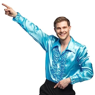 Afbeelding van Boland Party shirt turquoise (L) Volwassenen Danser/danseres 80&#039;s &amp; 90&#039;s Disco
