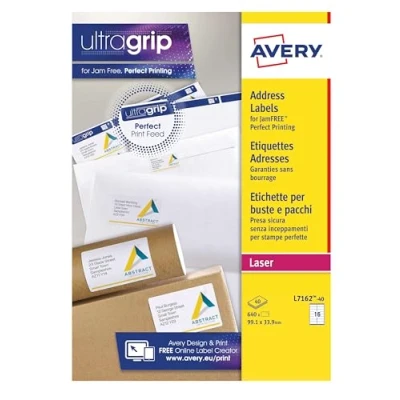 Afbeelding van Adresetiket Avery Quick Peel 99,1x33,9mm wit doos 40 vel