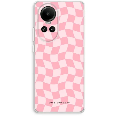 Afbeelding van Case Company® hoesje geschikt voor Oppo Reno 10 Grid Roos Soft Cover Telefoonhoesje Bescherming aan alle Kanten en Schermrand